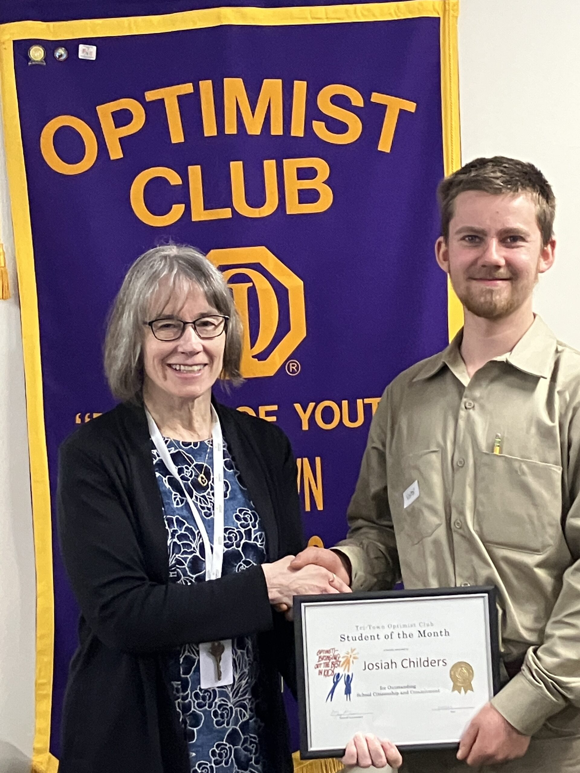 Josiah Childers, Adult Education Student of the Month with teacher, Sue Lasselle